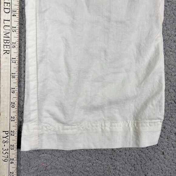 Converse One Star‎ Women's Linen Off White Cotton Linen Blend Pants Sz 16 Fit 3 - Picture 5 of 11